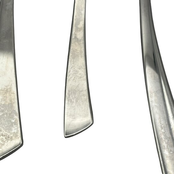 YAMAZAKI Alba Flatware Set Spoons Dinner‎ Knife Fork Plain Slanted Tip Stainless - Picture 10 of 10